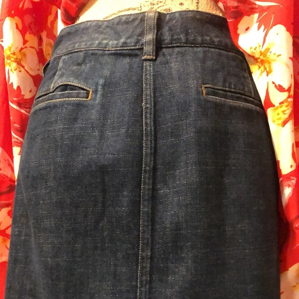🔵RALPH LAUREN DARK WASH DENIM SKIRT - Picture 9 of 14